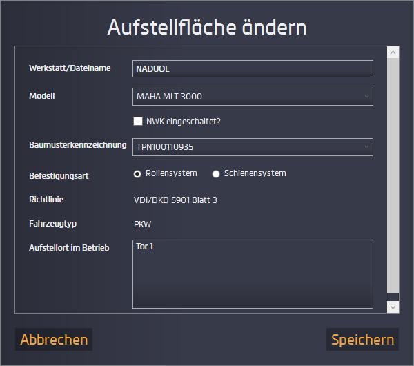 Fenster Aufstellfläche ändern MLT 3000